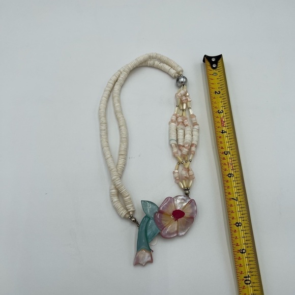 Inlay Pendant Asymmetrical Statement Necklace - Picture 4 of 9